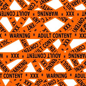 adult content tape orange and white