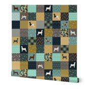 Cheater Quilt - Teal Goats - Large