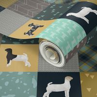 Cheater Quilt - Teal Goats - Large