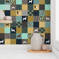 Cheater Quilt - Teal Goats - Large