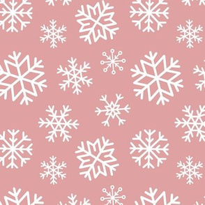 Muted Peach Snowflakes
