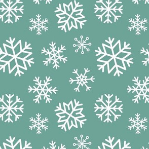 Muted Green Snowflakes