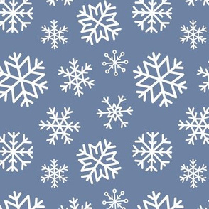 Muted Grey Blue Snowflakes