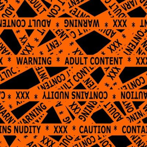 contains nudity tape orange and black