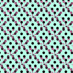 black_and_pink_dots_on_mint_green_background
