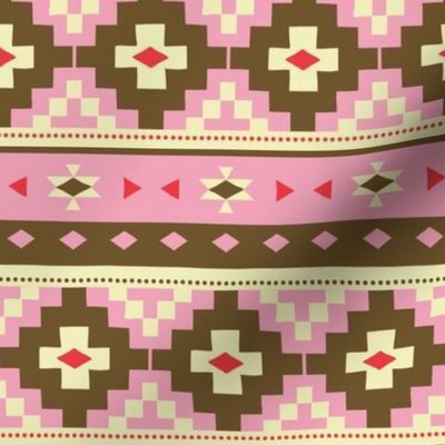 Woven Blanket / pink-brown   