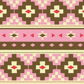 Woven Blanket / pink-brown   