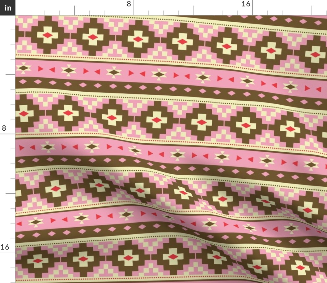 Woven Blanket / pink-brown   