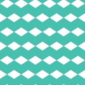 Turquoise zigzag on white