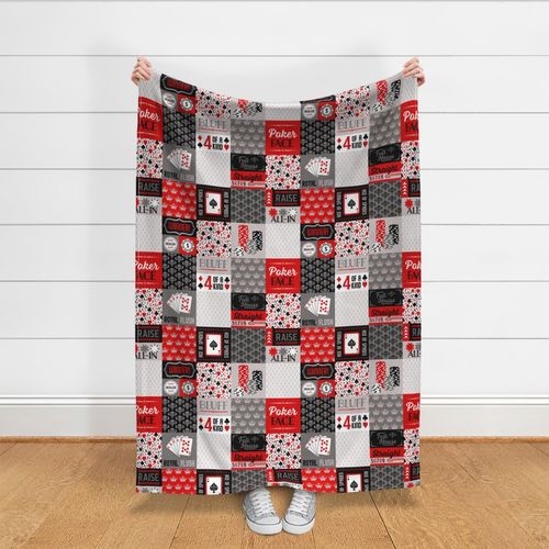 Poker Cheater Quilt in Red & Grey