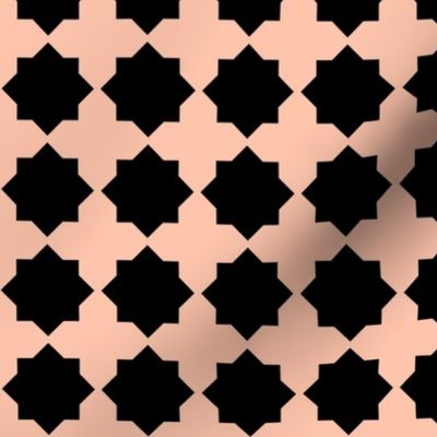 Moroccan Tiles - Peachy//Black 