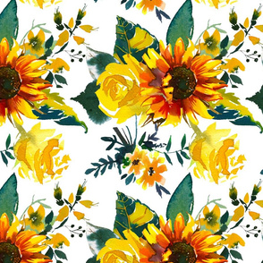 Golden Yellow Summer Watercolor Floral