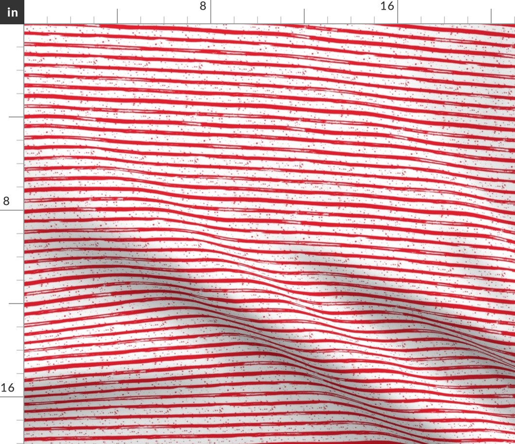 8" Bright Red Stripes with Dots