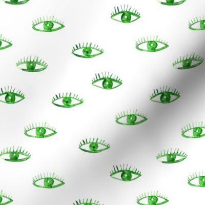 Green eyes watching you || watercolor