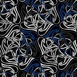 cat tangle - black and blue