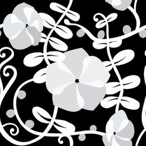 Black and white floral