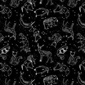 SMALL - constellations // black and white kids nursery baby geometric animals