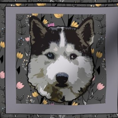 Husky dog  fabric