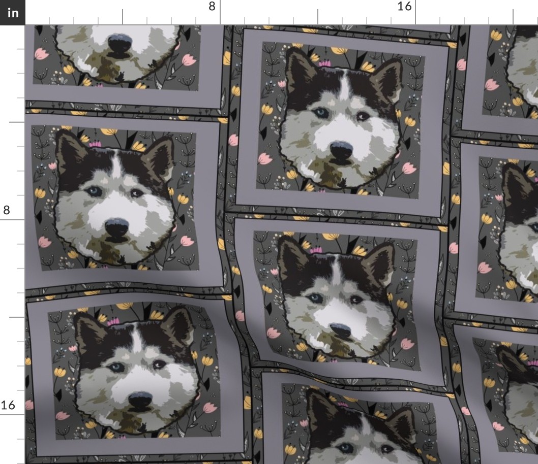Husky dog  fabric