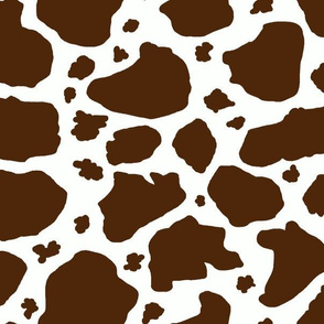 cow spots dark chocolate brown and white, large scale