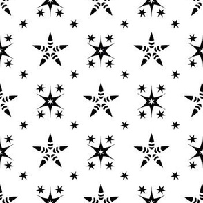 Black on White Stars Grid 
