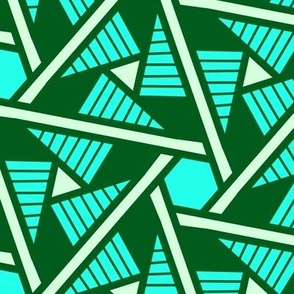 Turquoise Triangles SW Tile