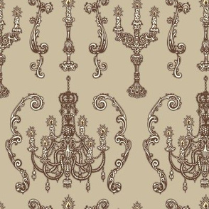 Chandelier and Candelabras Brown