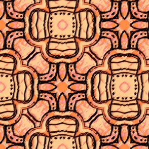 Batik - pink & orange rounded shapes