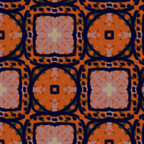 Ikat style with circles & squares
