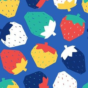 Minimalist Scandinavian Strawberries in Blue