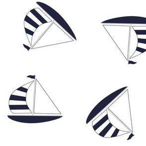 Blue sailing boats