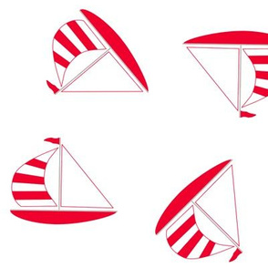 Nautical sailing boats red