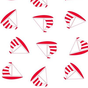 Nautical sailing boats red