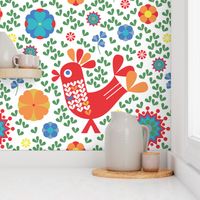 Scandi Flowers and Roosters