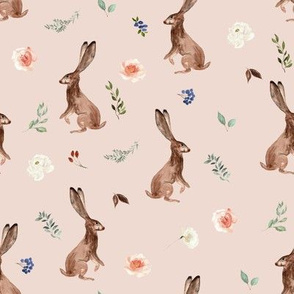 8" Boho Woodland Bunnies // Beige Bisque