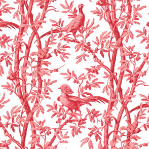 Golden Pheasants Chinoiserie Toile ~ Original  