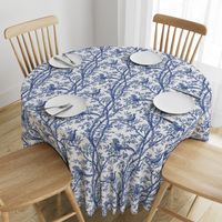 Golden Pheasants Chinoiserie Toile ~  Willow Ware Blue and White  