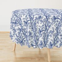 Golden Pheasants Chinoiserie Toile ~  Willow Ware Blue and White  