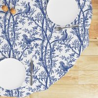 Golden Pheasants Chinoiserie Toile ~  Willow Ware Blue and White  