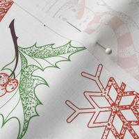 Christmas Things Sketched on White
