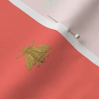 Napoleonic Bees ~ Faux Gilt on Coral Reef 