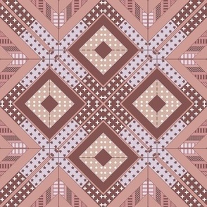brown beige geometric pattern in patchwork style