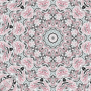 Brown and gray abstract mandala kaleidoscope pattern
