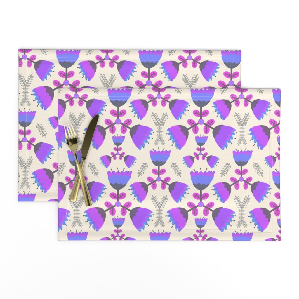 Scandinavian Floral Windmills in Purple