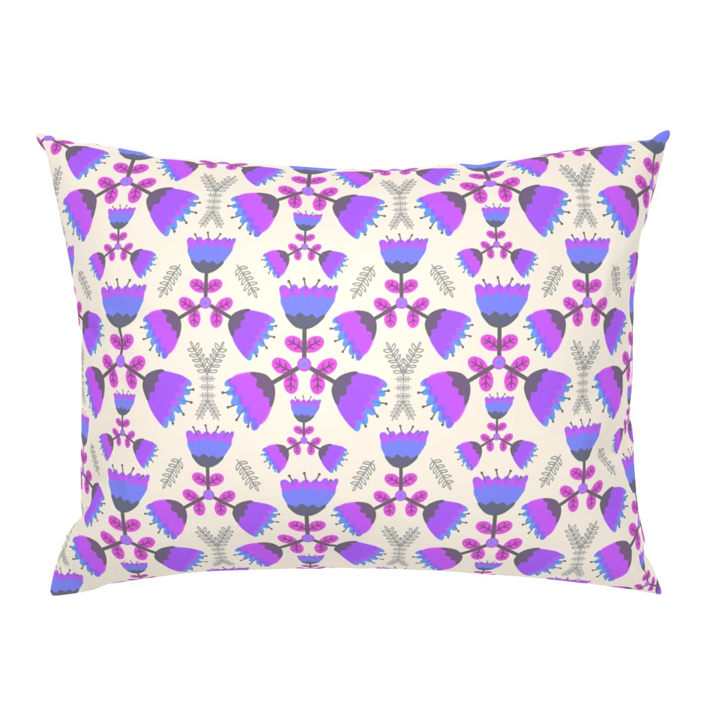 Scandinavian Floral Windmills in Purple