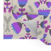 Scandinavian Floral Windmills in Purple