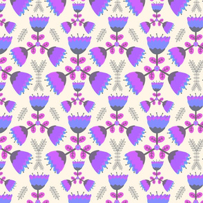 Scandinavian Floral Windmills in Purple