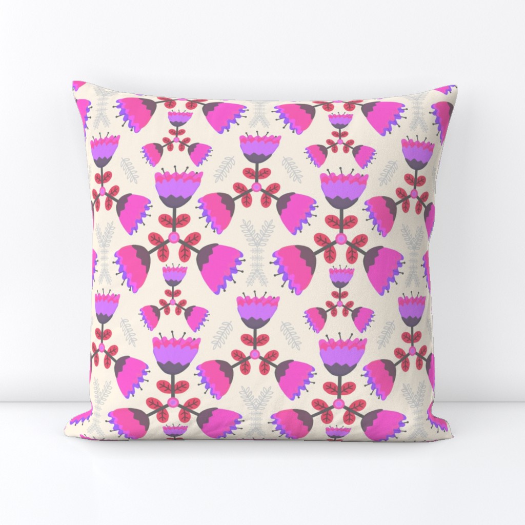 Scandinavian Floral Windmill in Pink