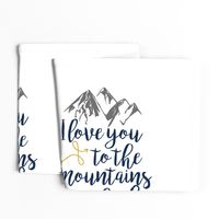 Love you to the mountains and back//Navy//Grey//Mustard - Minky Fat Quarter