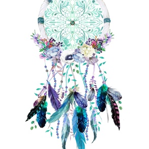 27"x36" Lilac and Teal Dream Catcher